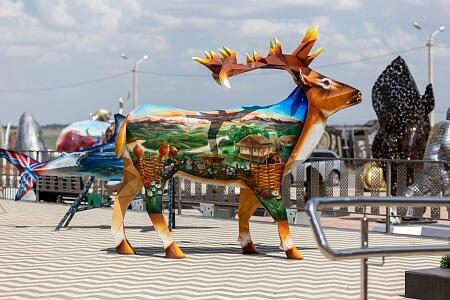 Полигональная фигура с аэрографией Олень "Северный Кавказ"