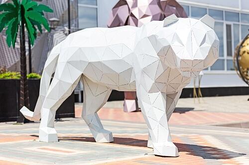 Полигональная фигура &amp;quot;Тигр альбинос2