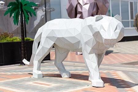 Полигональная фигура "Тигр альбинос2