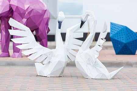 Полигональная фигура "Лебедь"